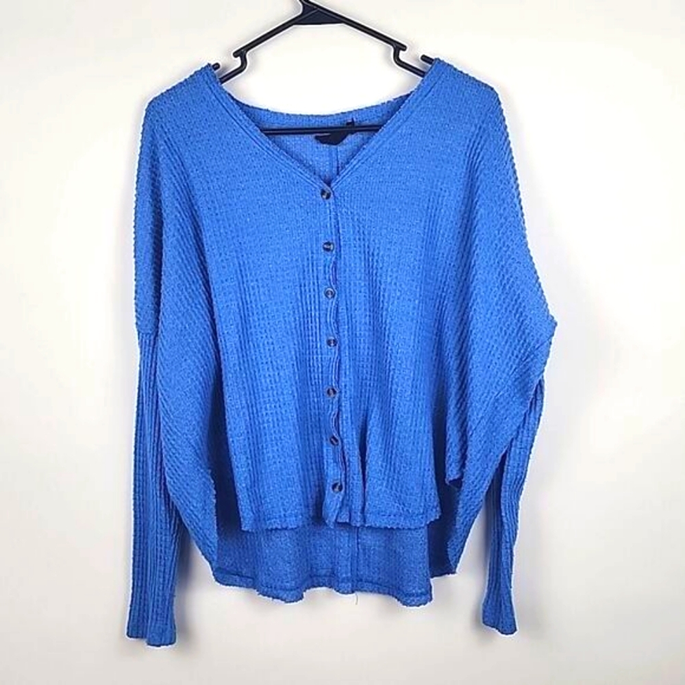 Out from under womens xs ribbed long sleeve oversized shirt button down boho - Picture 1 of 6